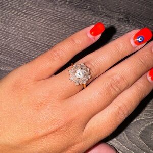 Swarovski Rose Gold Starburst Ring